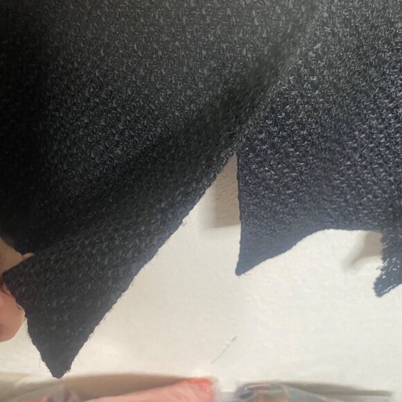 Venus Open Front Long Blazer Jacket Womens‎ Size 12 Black Tweed Fringed Lined - Picture 6 of 15